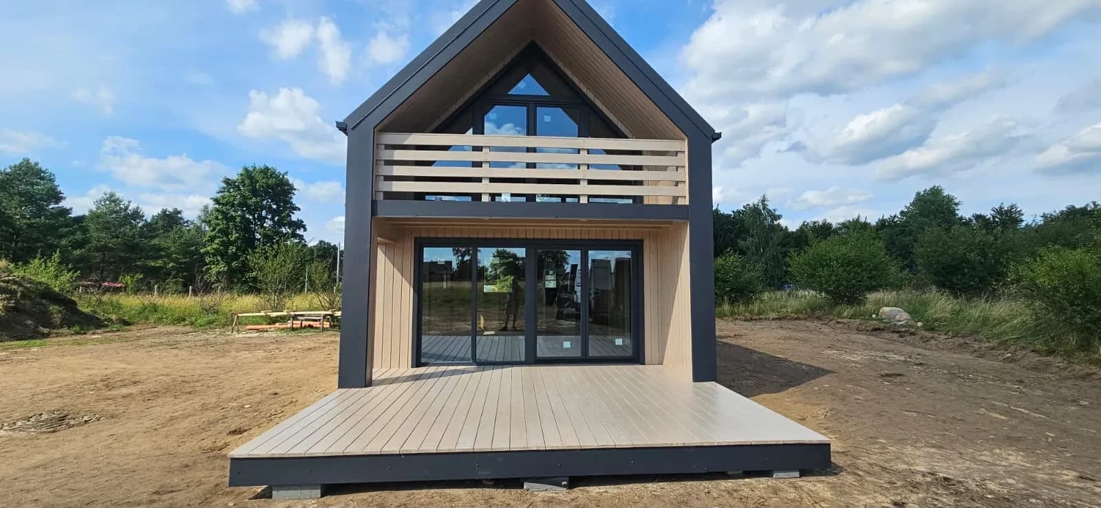 Domek nr 4 na wyłączność dla 10 osób z balkonem i tarasem, w trakcie budowy, Siedlisko Rawka Nowy Kawęczyn